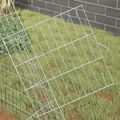 vidaXL Rabbit Cage Silver 215 x 100 x 85 cm Galvanised Steel 4