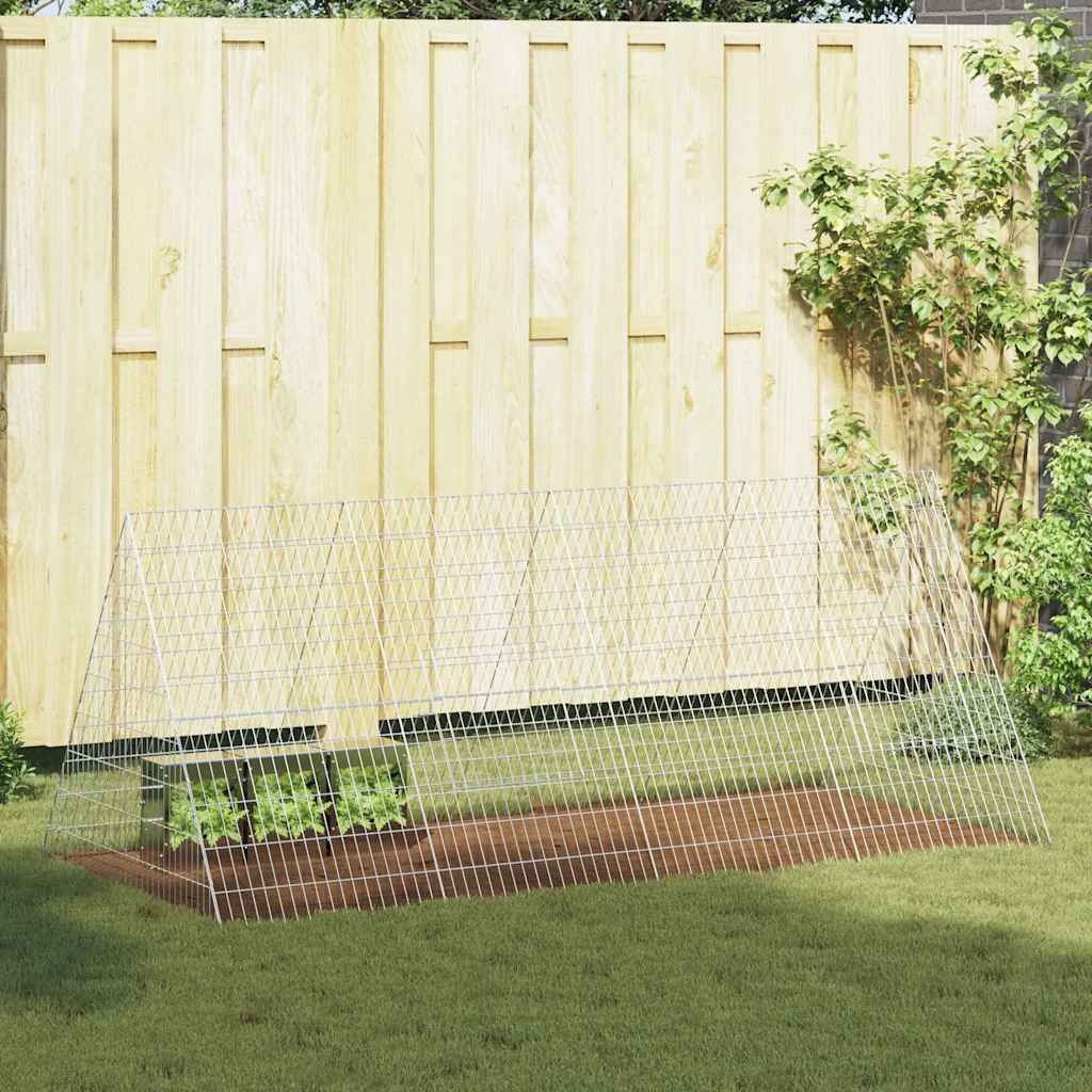 vidaXL Rabbit Cage Silver 215 x 100 x 85 cm Galvanised Steel 1
