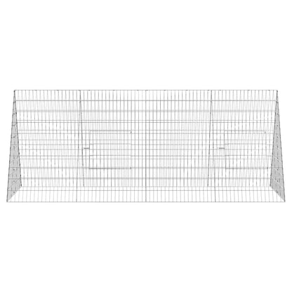 vidaXL Rabbit Cage Silver 215 x 100 x 85 cm Galvanised Steel 6