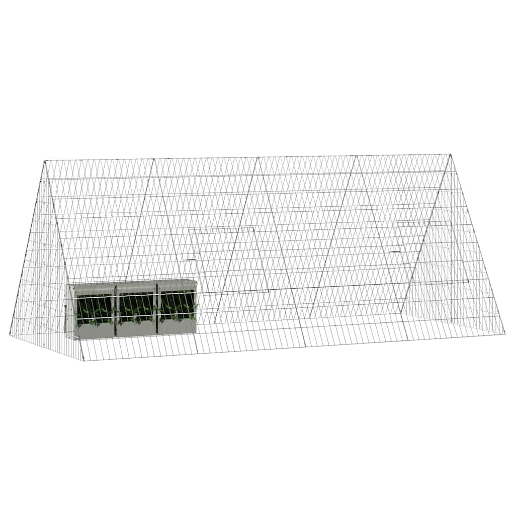 vidaXL Rabbit Cage Silver 215 x 100 x 85 cm Galvanised Steel 3