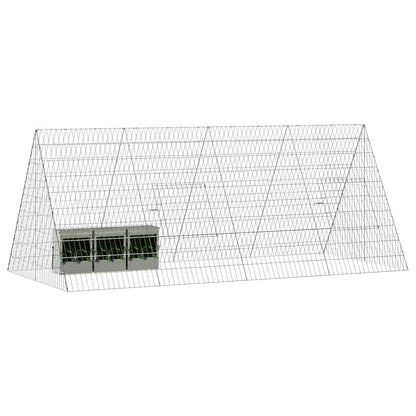 vidaXL Rabbit Cage Silver 215 x 100 x 85 cm Galvanised Steel 3
