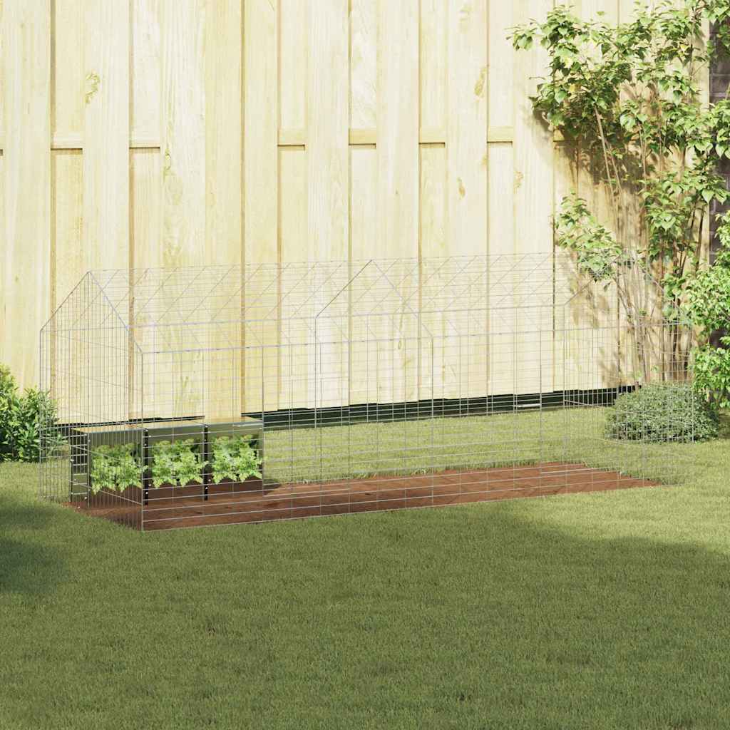 vidaXL Rabbit Cage Silver 200 x 78 x 78 cm Galvanised Steel 1