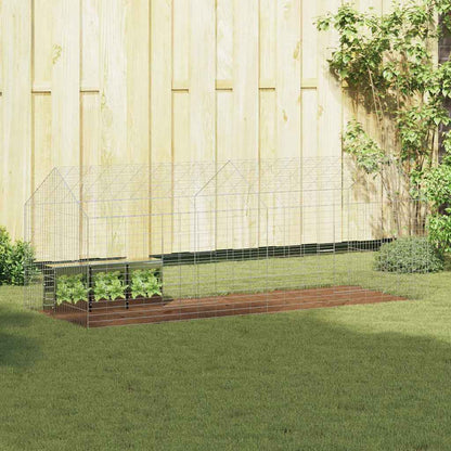 vidaXL Rabbit Cage Silver 200 x 78 x 78 cm Galvanised Steel 1
