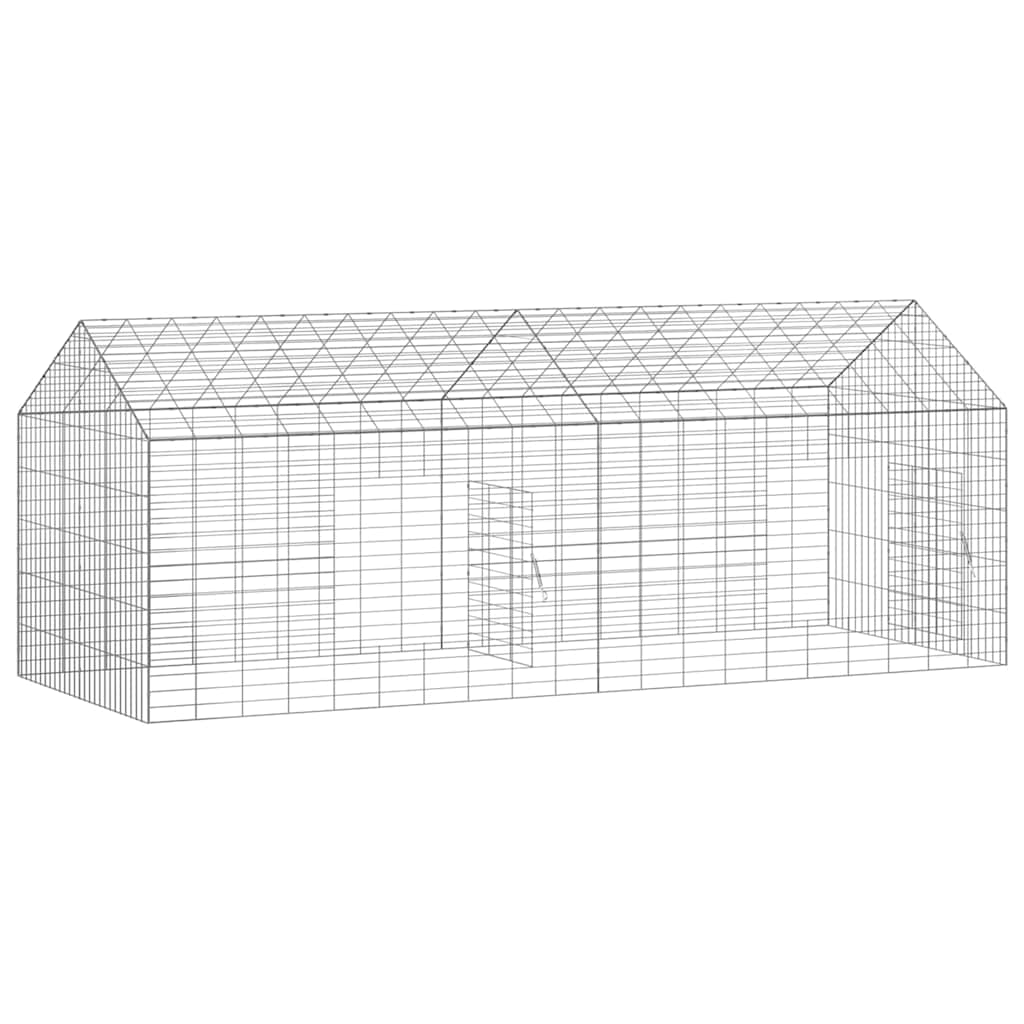vidaXL Rabbit Cage Silver 200 x 78 x 78 cm Galvanised Steel 6