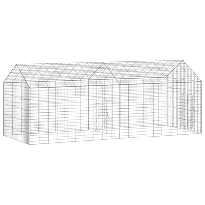 vidaXL Rabbit Cage Silver 200 x 78 x 78 cm Galvanised Steel 6