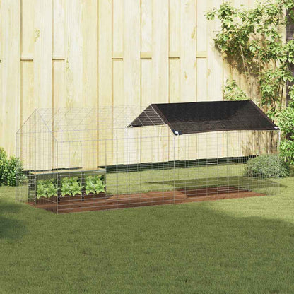 vidaXL Rabbit Cage Silver 200 x 78 x 78 cm Galvanised Steel 1