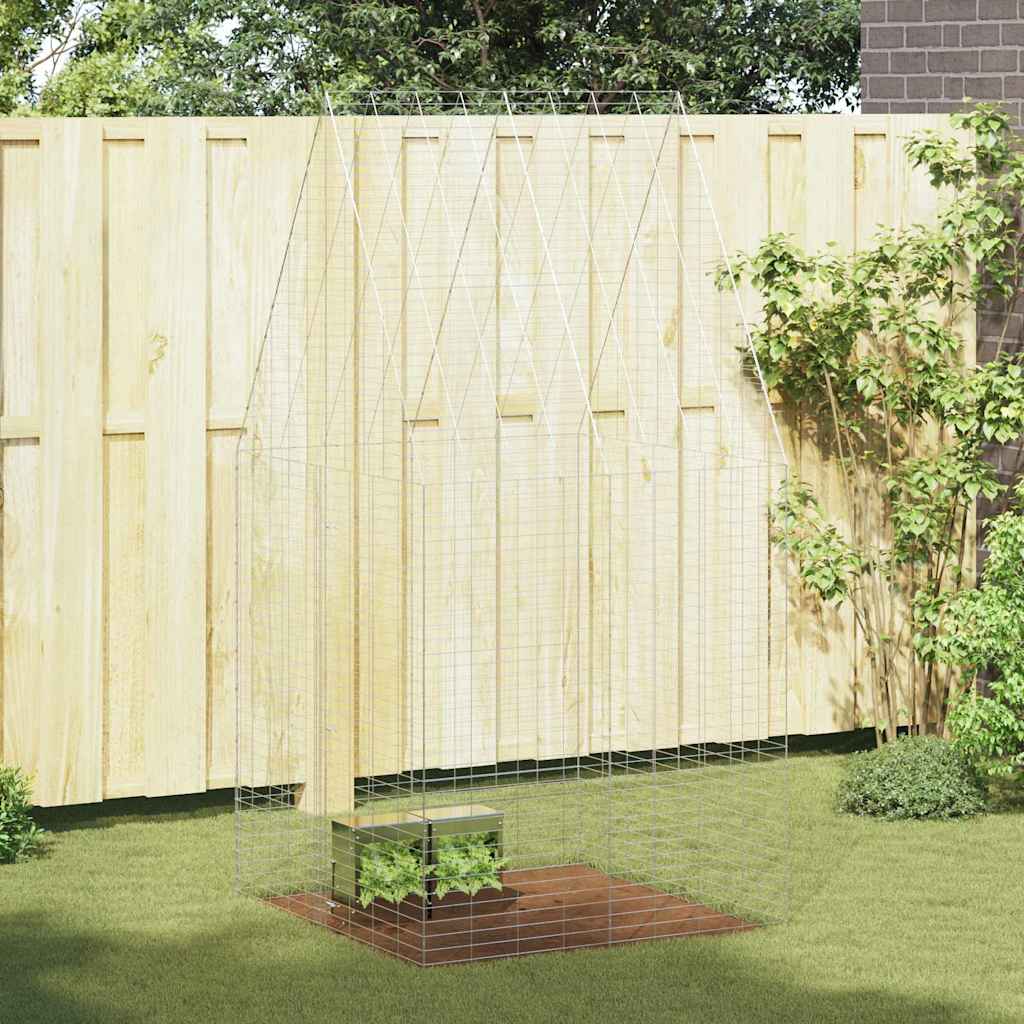 vidaXL Rabbit Cage Silver 100 x 100 x 210 cm Galvanised Steel 1