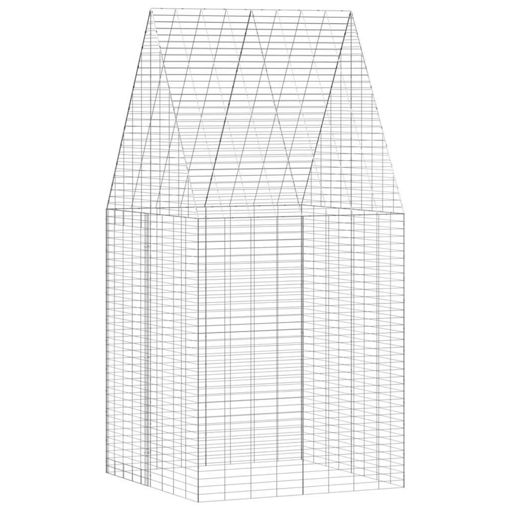 vidaXL Rabbit Cage Silver 100 x 100 x 210 cm Galvanised Steel 2