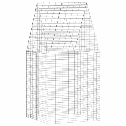 vidaXL Rabbit Cage Silver 100 x 100 x 210 cm Galvanised Steel 2