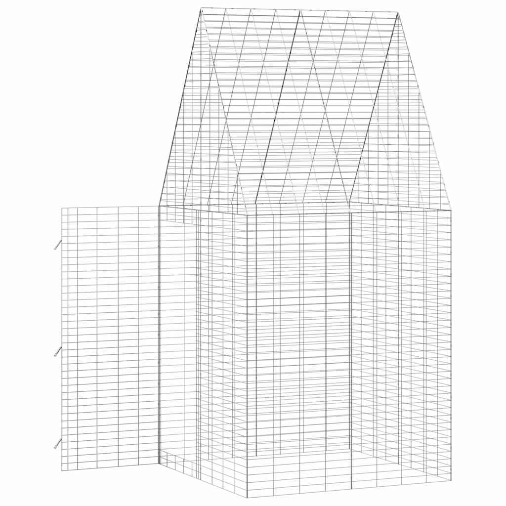 vidaXL Rabbit Cage Silver 100 x 100 x 210 cm Galvanised Steel 6
