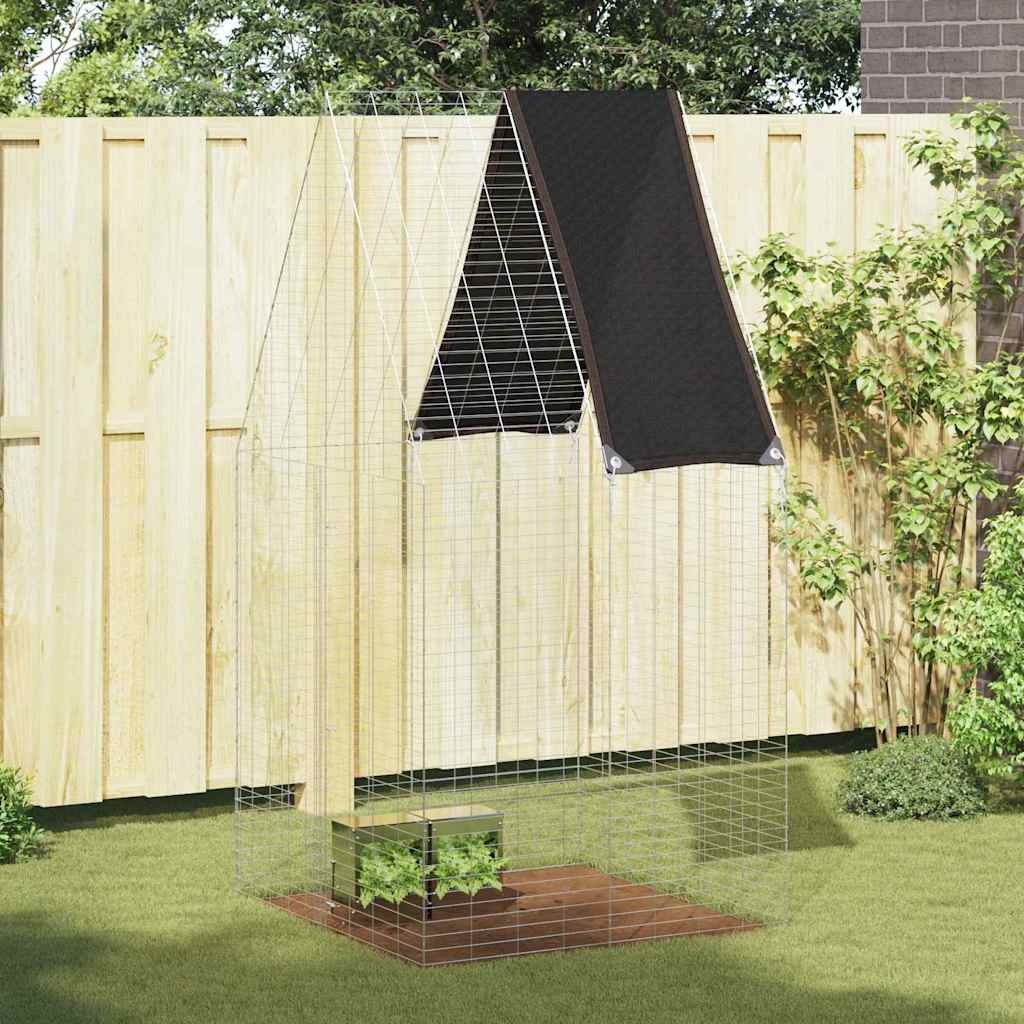 vidaXL Rabbit Cage Silver 100 x 100 x 210 cm Galvanised Steel 1