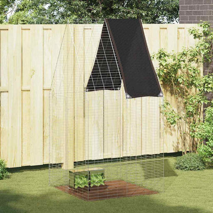vidaXL Rabbit Cage Silver 100 x 100 x 210 cm Galvanised Steel 1