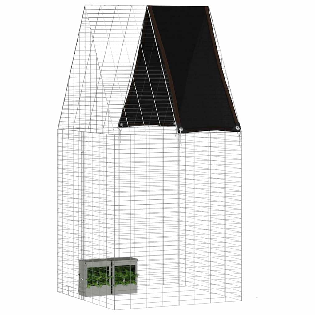vidaXL Rabbit Cage Silver 100 x 100 x 210 cm Galvanised Steel 3