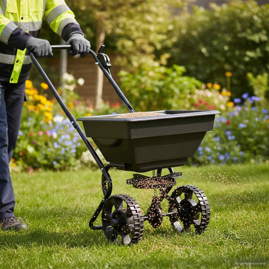 Spreader Black 82 x 46 x 75 cm PVC and Steel Push spreader-15 L