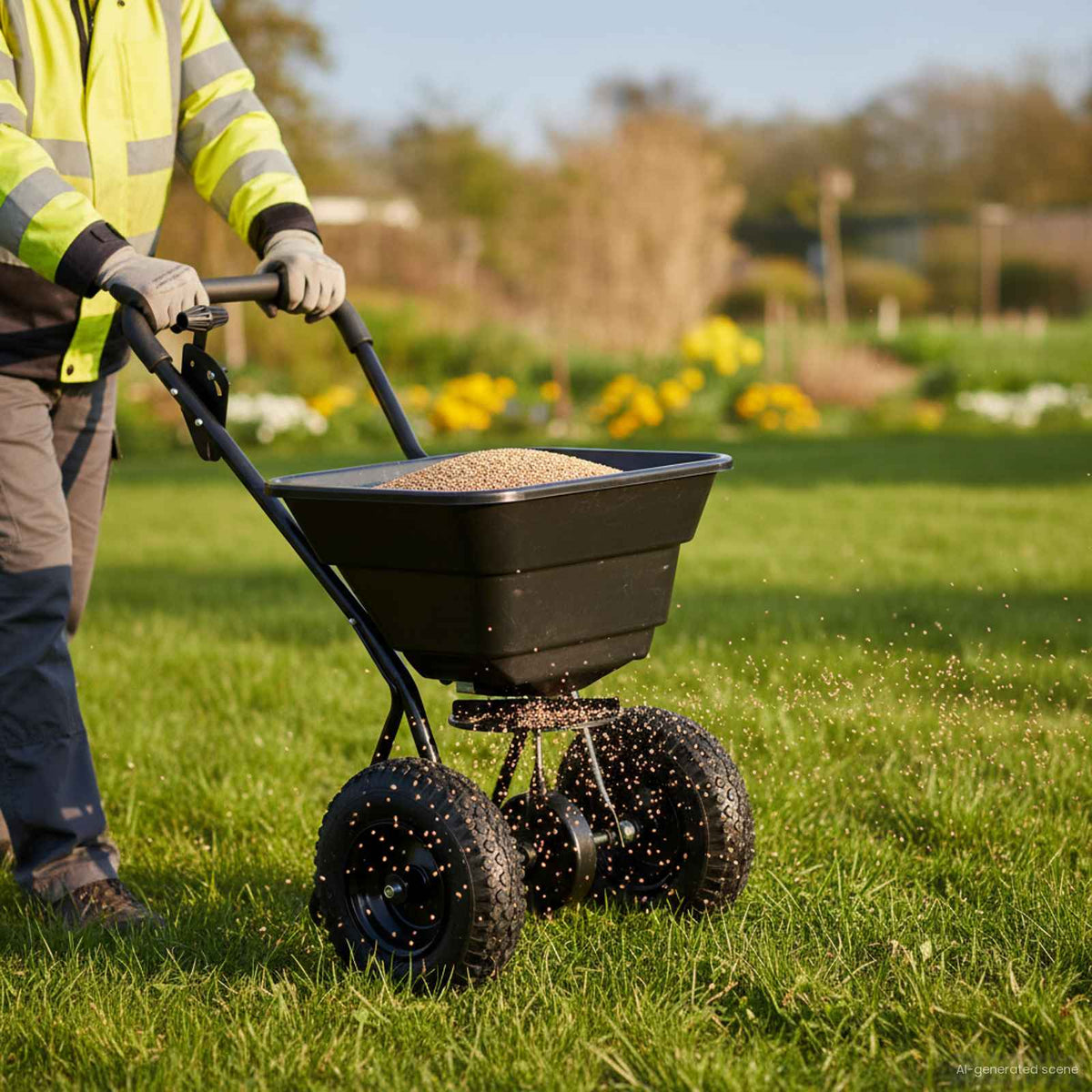 Spreader Black 82 x 46 x 75 cm PVC and Steel Push spreader-29 L