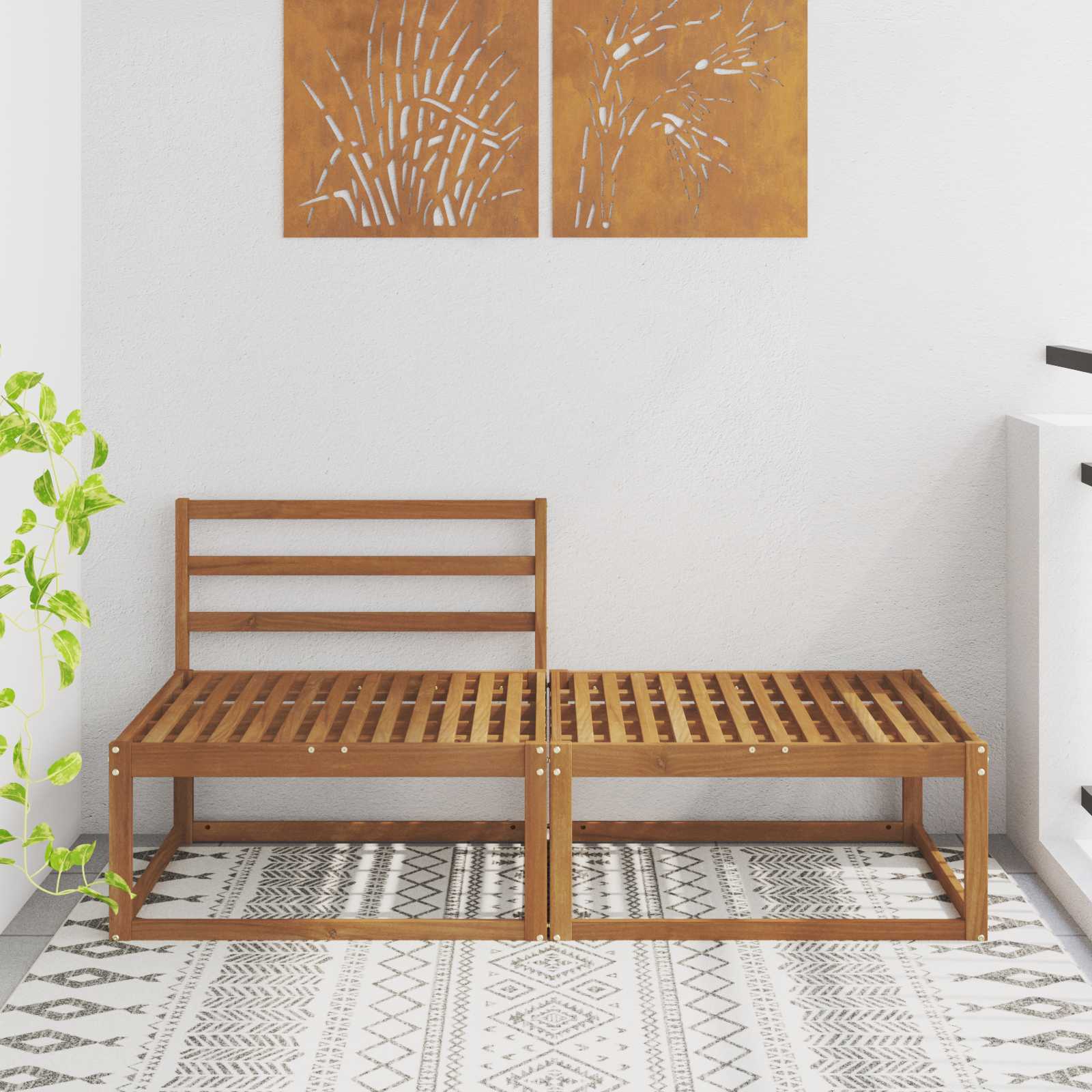 vidaXL Sectional Sofa Units 2 Piece Natural 1