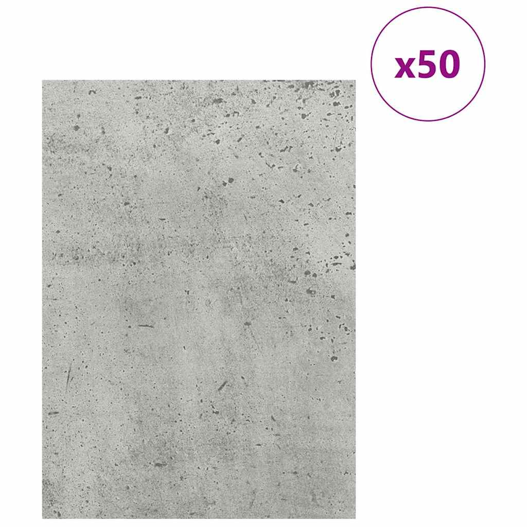 vidaXL Decor Panels 50 pcs Concrete Grey 30 x 42 x 0.27 cm 3