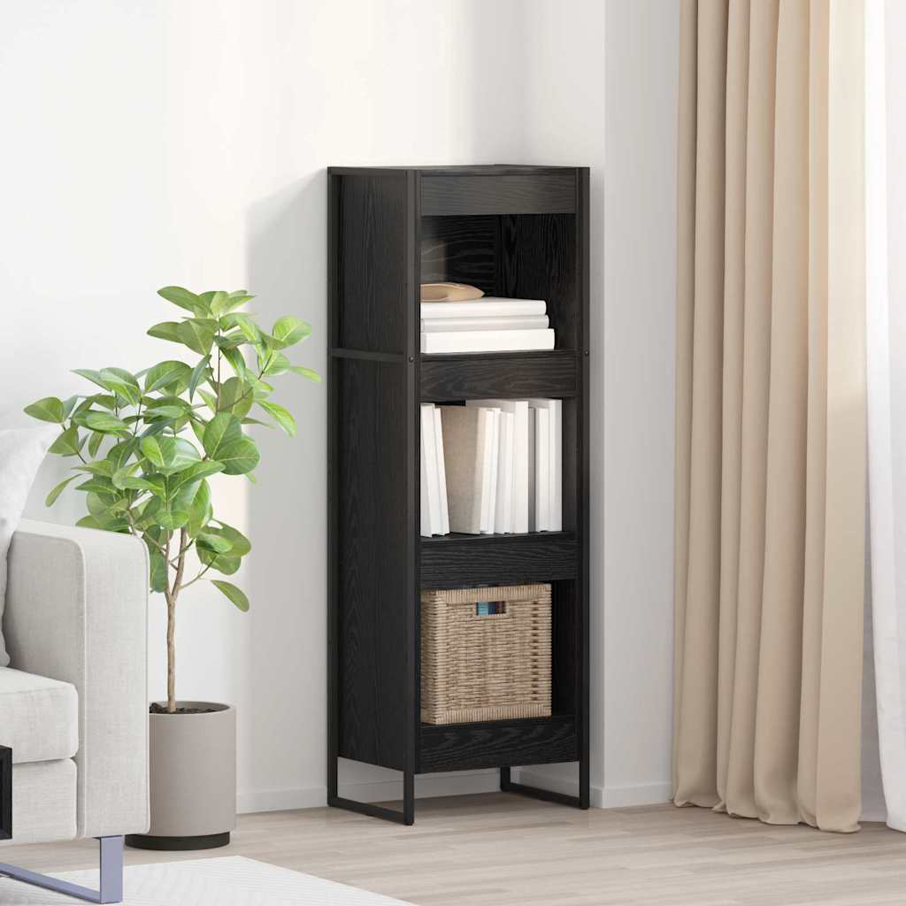 vidaXL Book Cabinet 40 x 30 x 121 cm Engineered Wood Black Oak 1