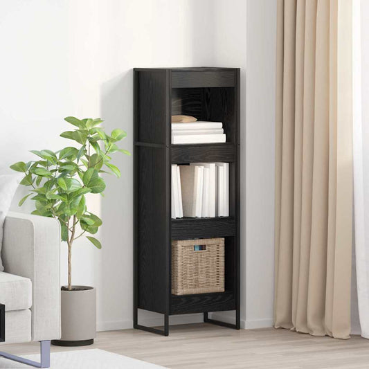 vidaXL Book Cabinet 40 x 30 x 121 cm Engineered Wood Black Oak 1