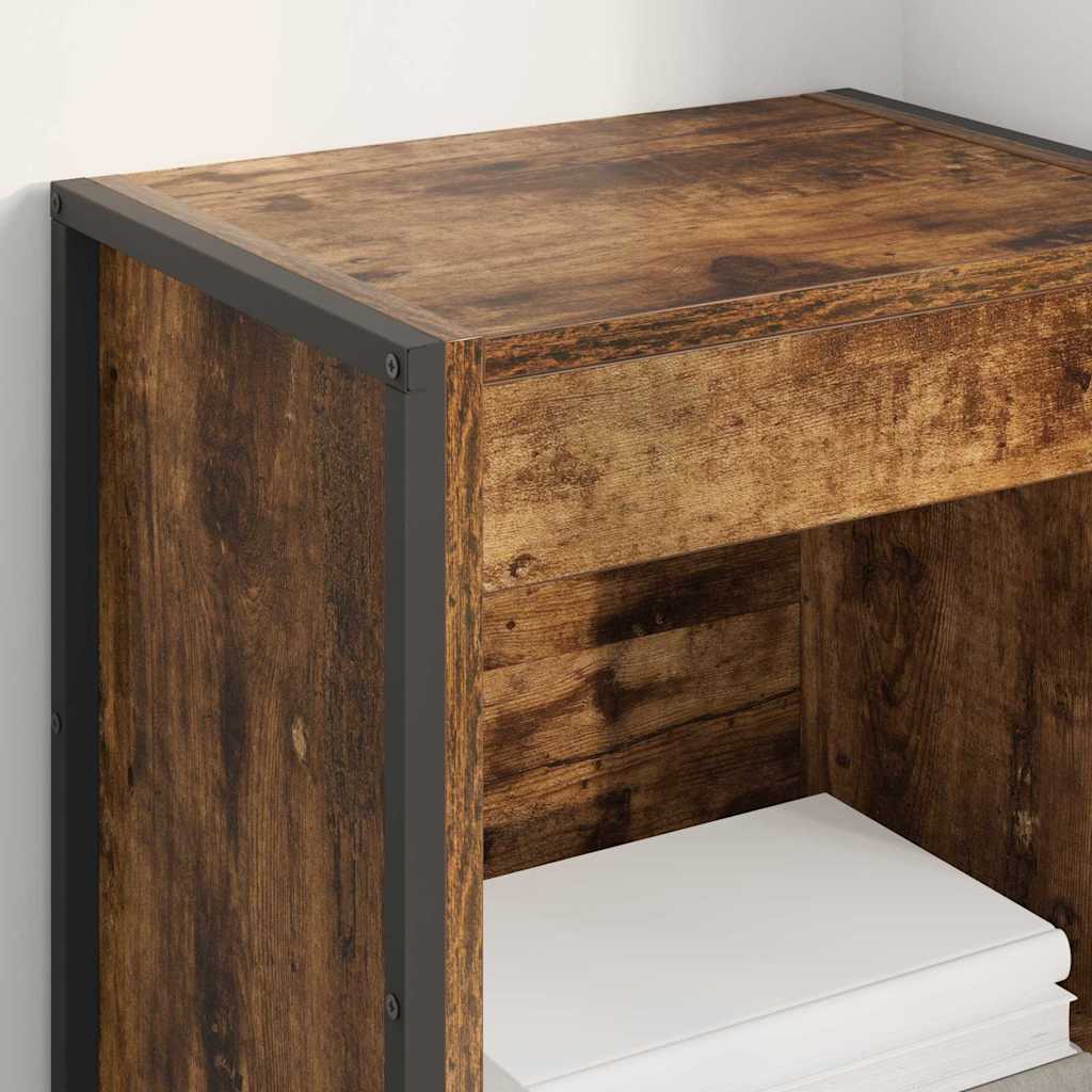 vidaXL Book Cabinet 40 x 30 x 121 cm Engineered Wood Smoke Oak 4