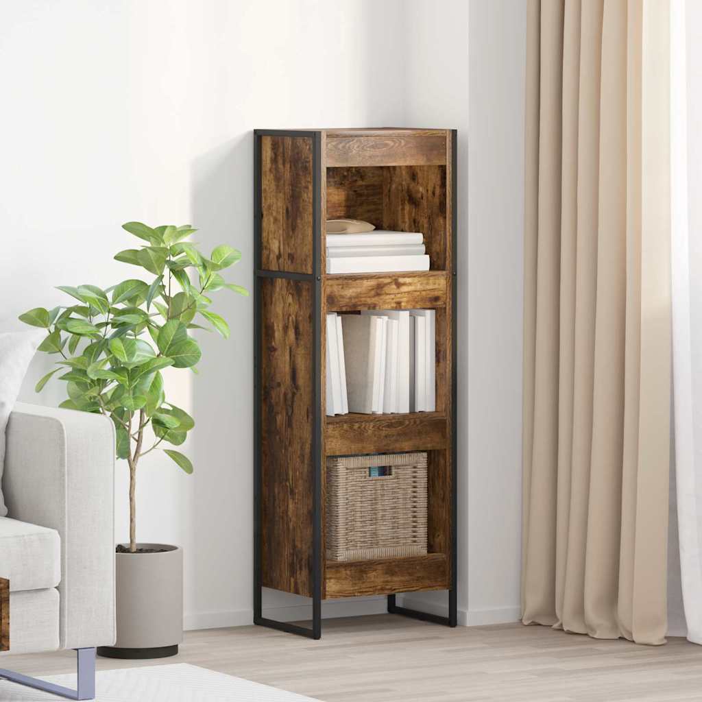 vidaXL Book Cabinet 40 x 30 x 121 cm Engineered Wood Smoke Oak 1