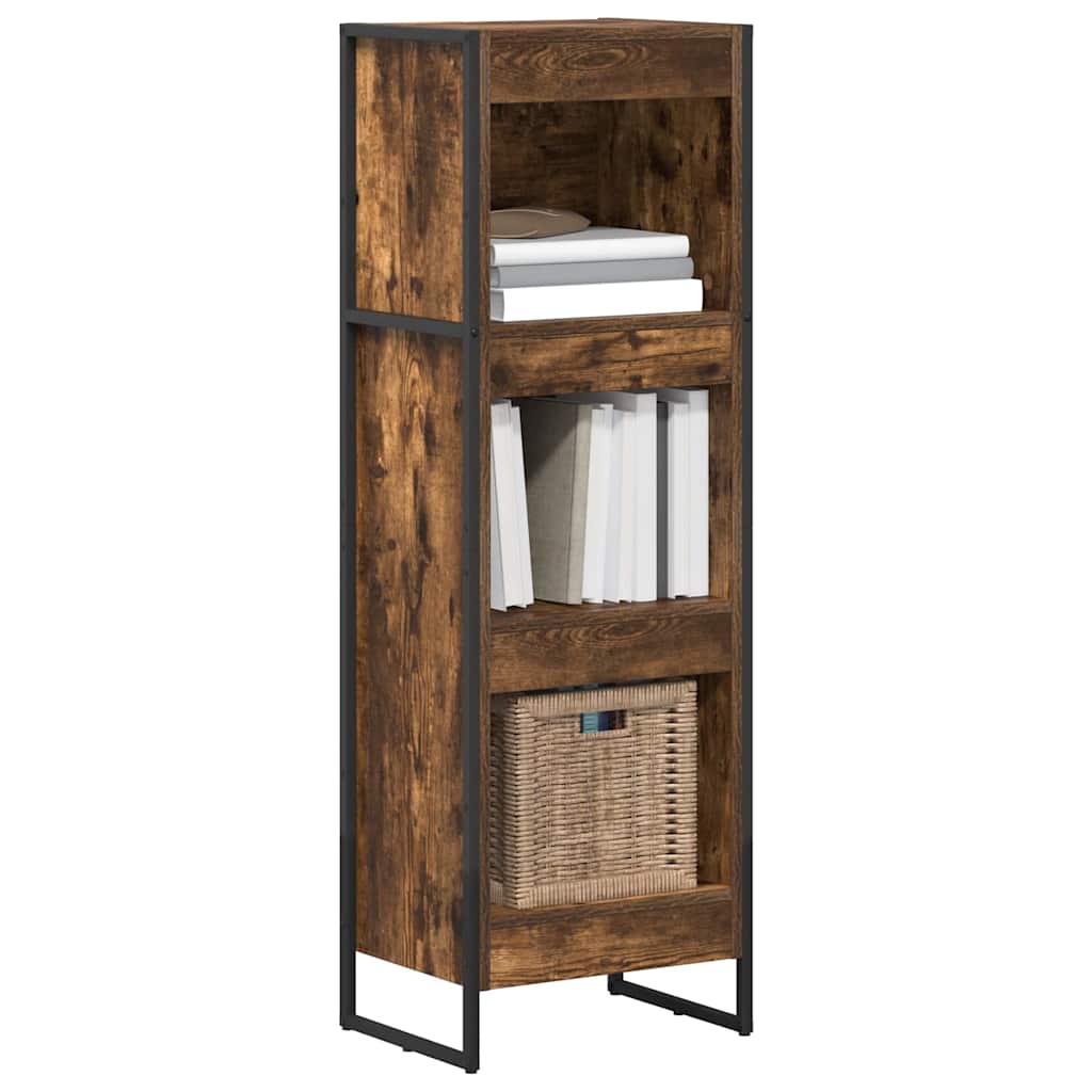 vidaXL Book Cabinet 40 x 30 x 121 cm Engineered Wood Smoke Oak 3