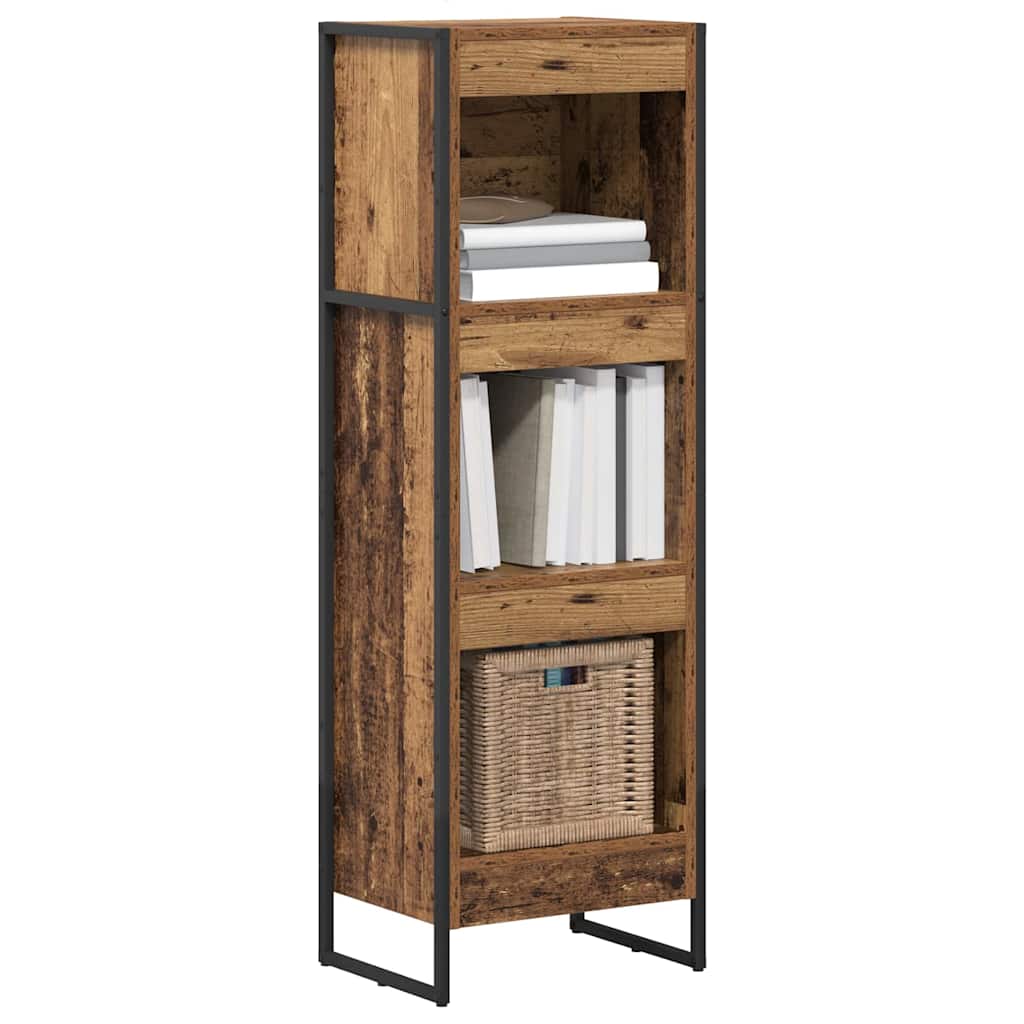 vidaXL Book Cabinet 40 x 30 x 121 cm Engineered Wood Old Wood 3