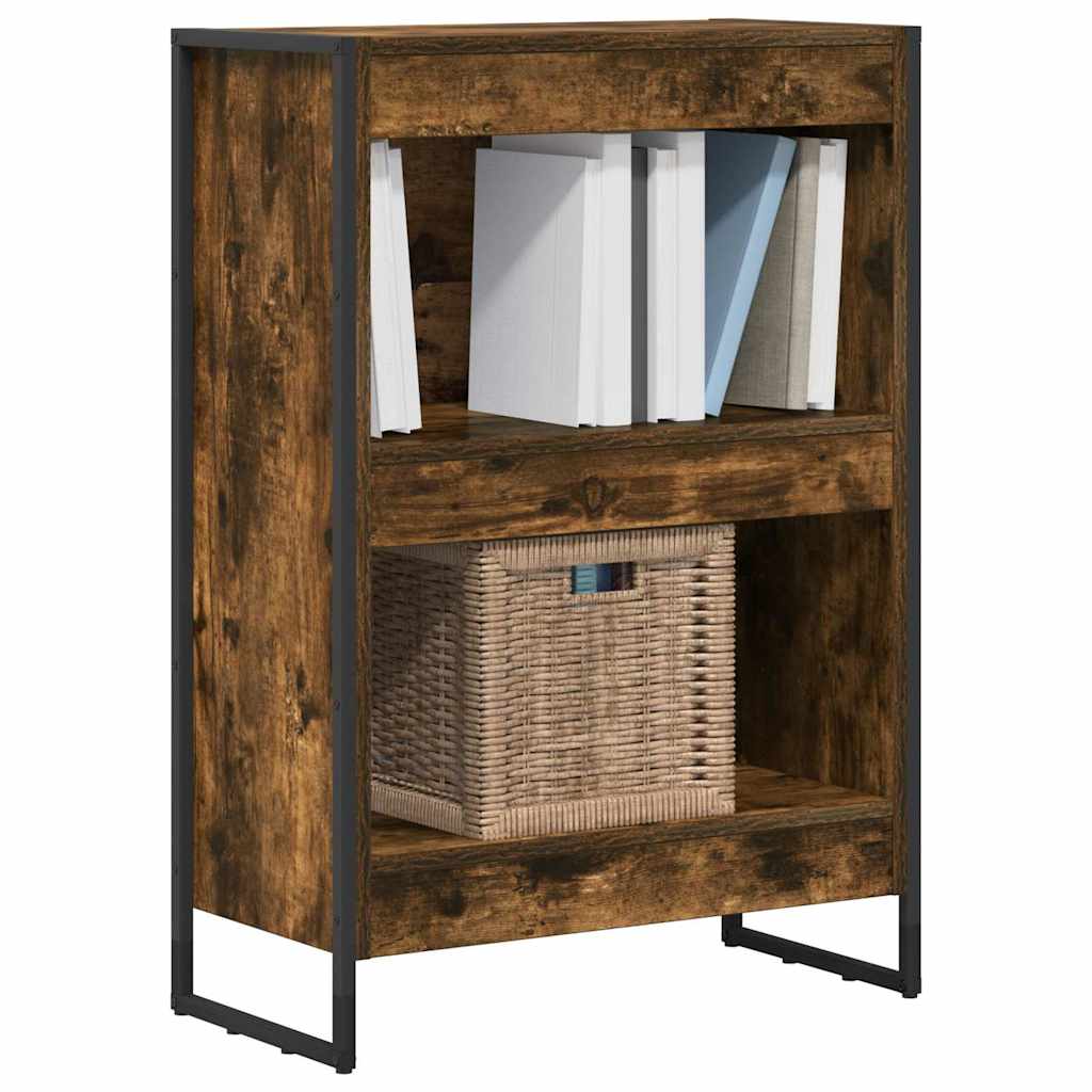 vidaXL Book Cabinet 60 x 30 x 86.5 cm Engineered Wood Smoke Oak 3