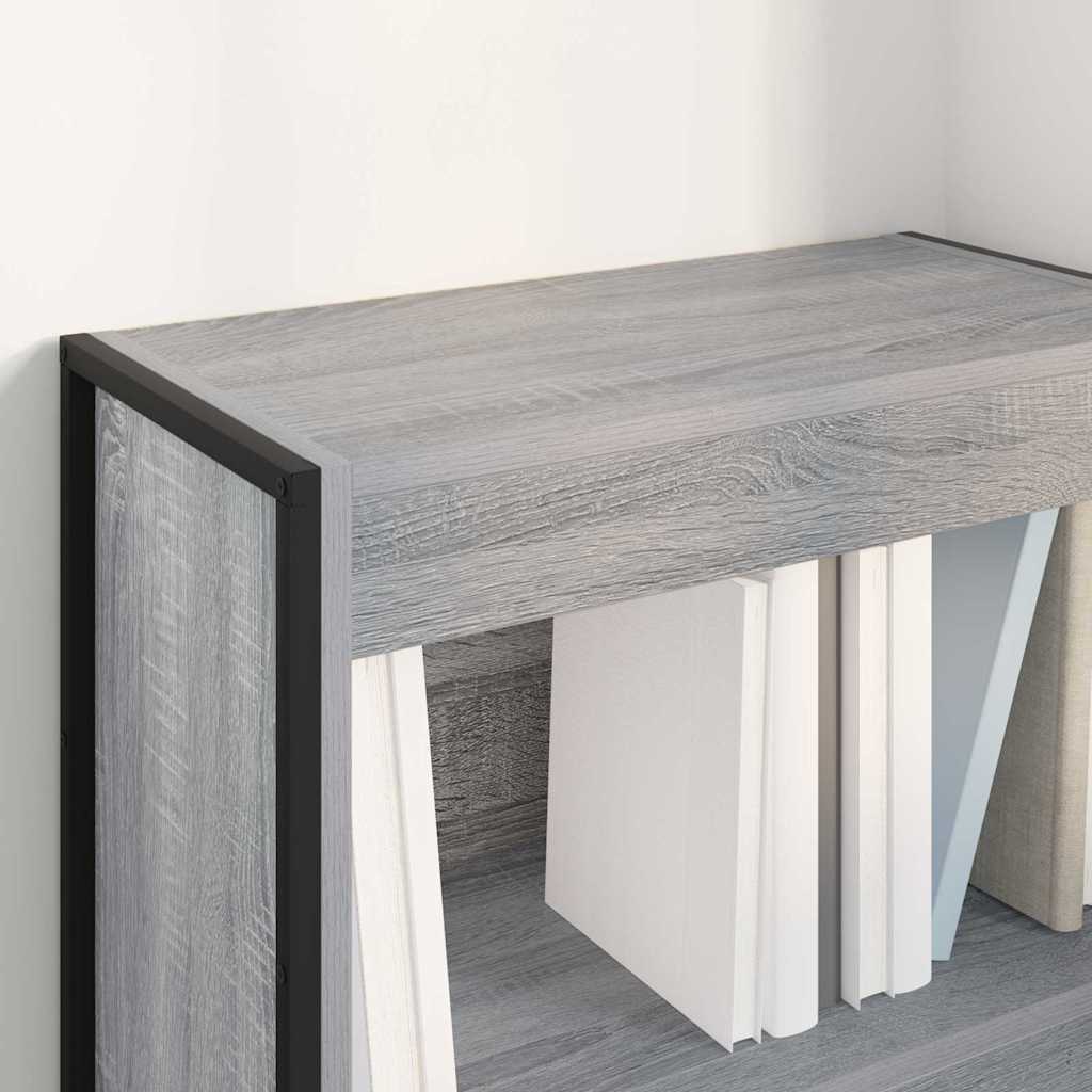 vidaXL Book Cabinet 60 x 30 x 86.5 cm Engineered Wood Grey Sonoma 4