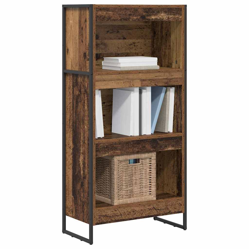 vidaXL Book Cabinet 60 x 30 x 121 cm Engineered Wood Old Wood 3