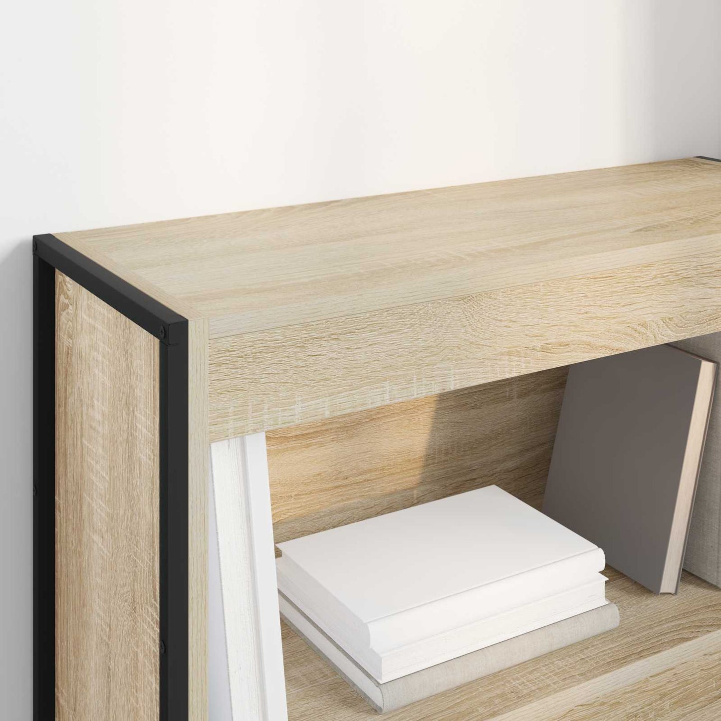 vidaXL Book Cabinet 80 x 30 x 86.5 cm Engineered Wood Sonoma 4