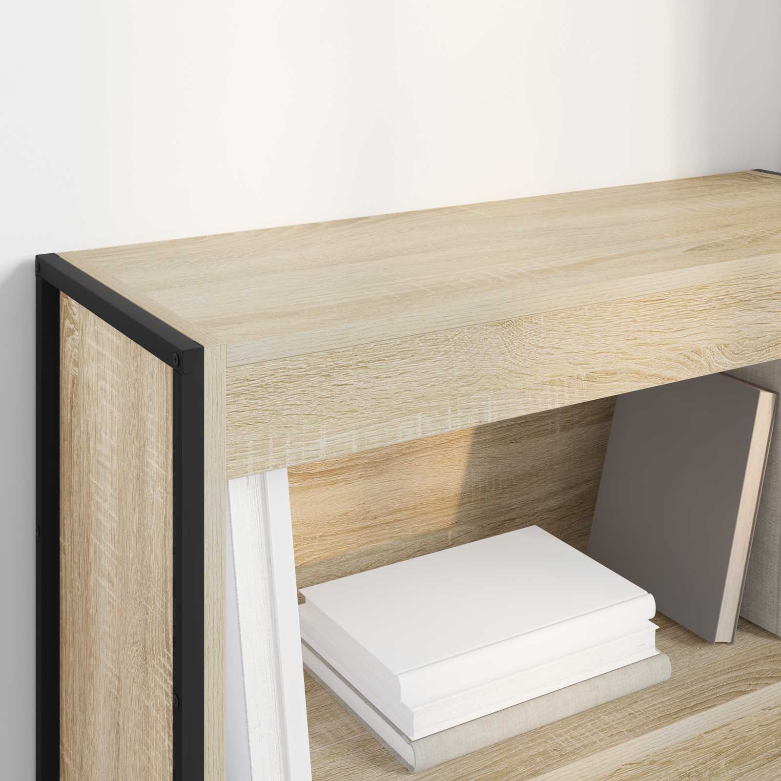 vidaXL Book Cabinet 80 x 30 x 86.5 cm Engineered Wood Sonoma 4