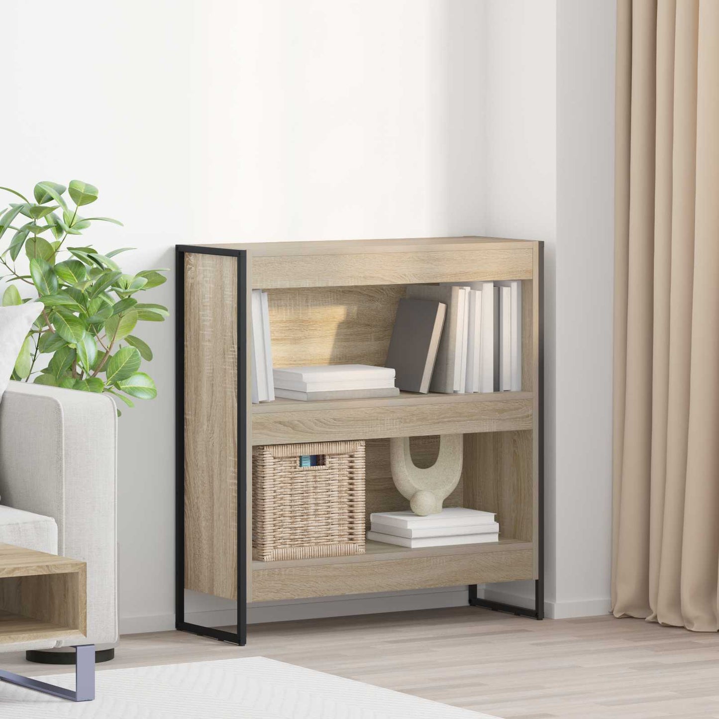 vidaXL Book Cabinet 80 x 30 x 86.5 cm Engineered Wood Sonoma 1