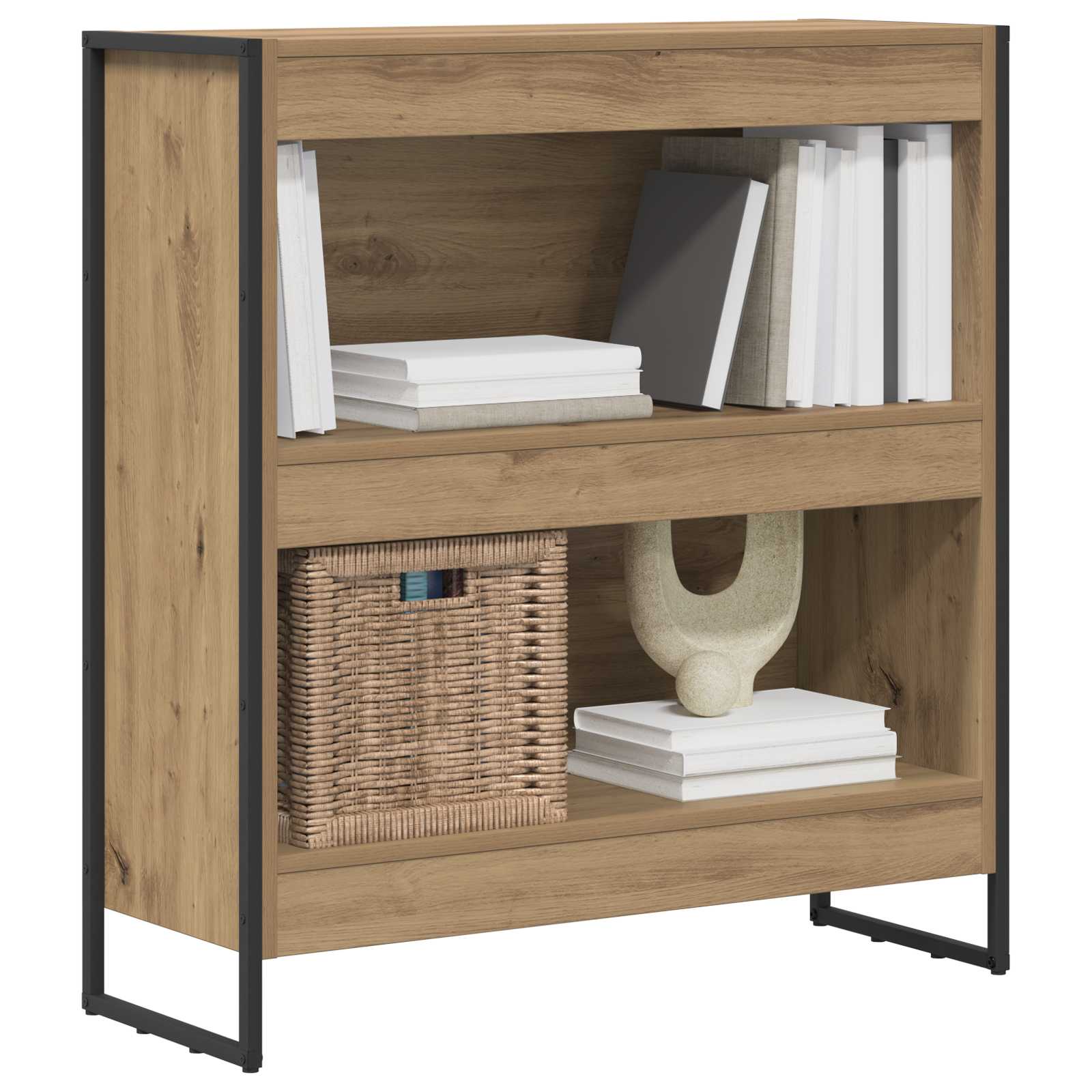 vidaXL Book Cabinet 80 x 30 x 86.5 cm Engineered Wood Artisian Oak 3