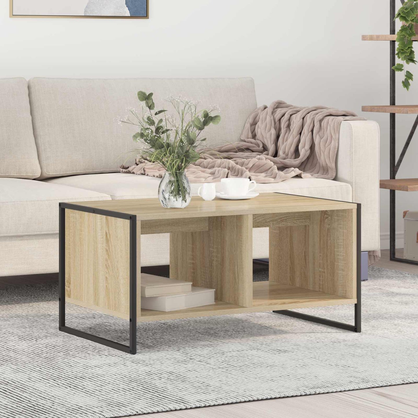 vidaXL Coffee Table Sonoma 80 x 50 x 40 cm Engineered Wood 1