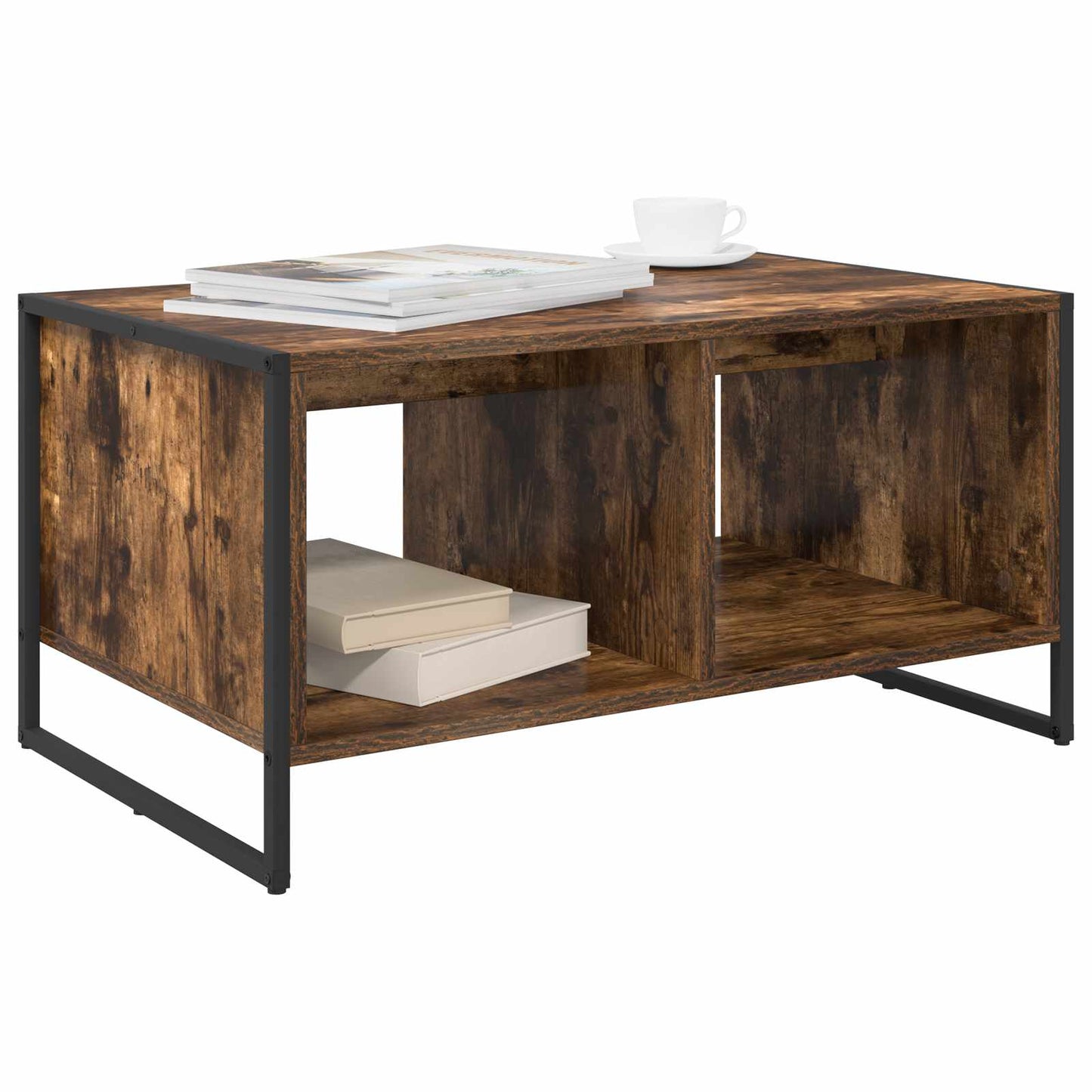 vidaXL Coffee Table Smoke Oak 80 x 50 x 40 cm Engineered Wood 3