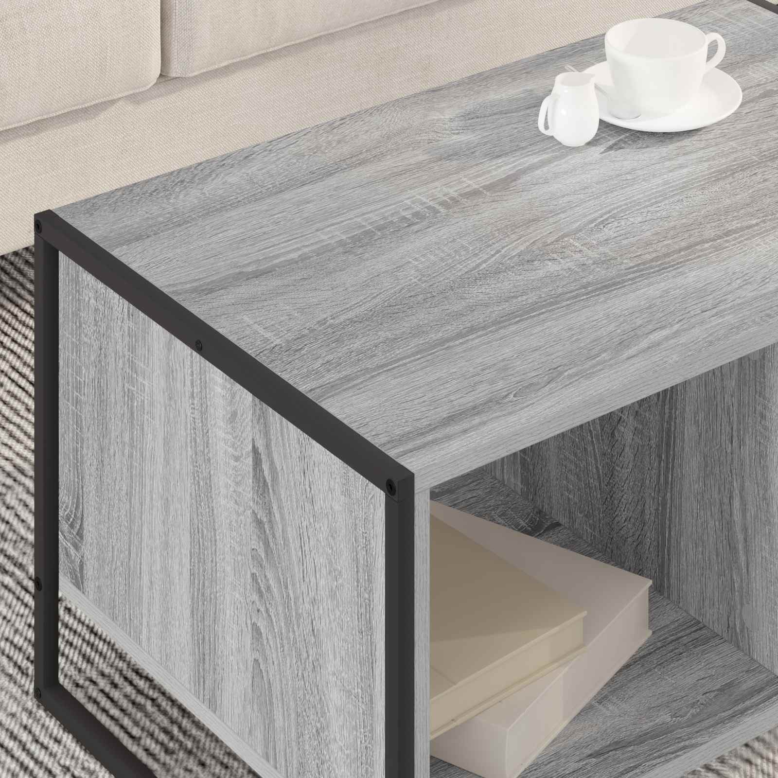 vidaXL Coffee Table Grey Sonoma 80 x 50 x 40 cm Engineered Wood 4