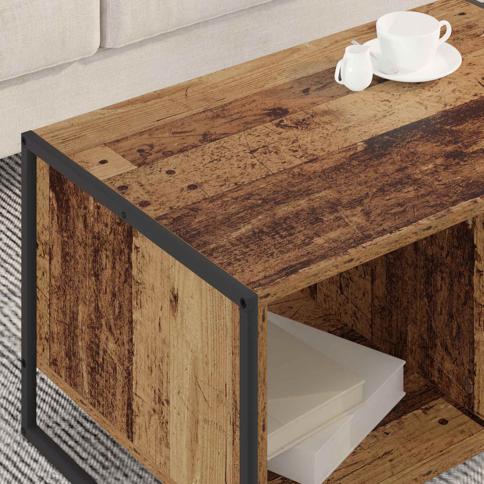 vidaXL Coffee Table Old Wood 80 x 50 x 40 cm Engineered Wood 4