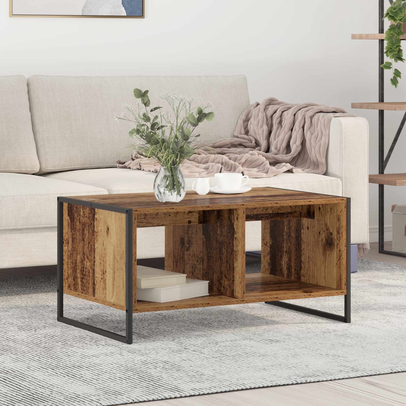 vidaXL Coffee Table Old Wood 80 x 50 x 40 cm Engineered Wood 1