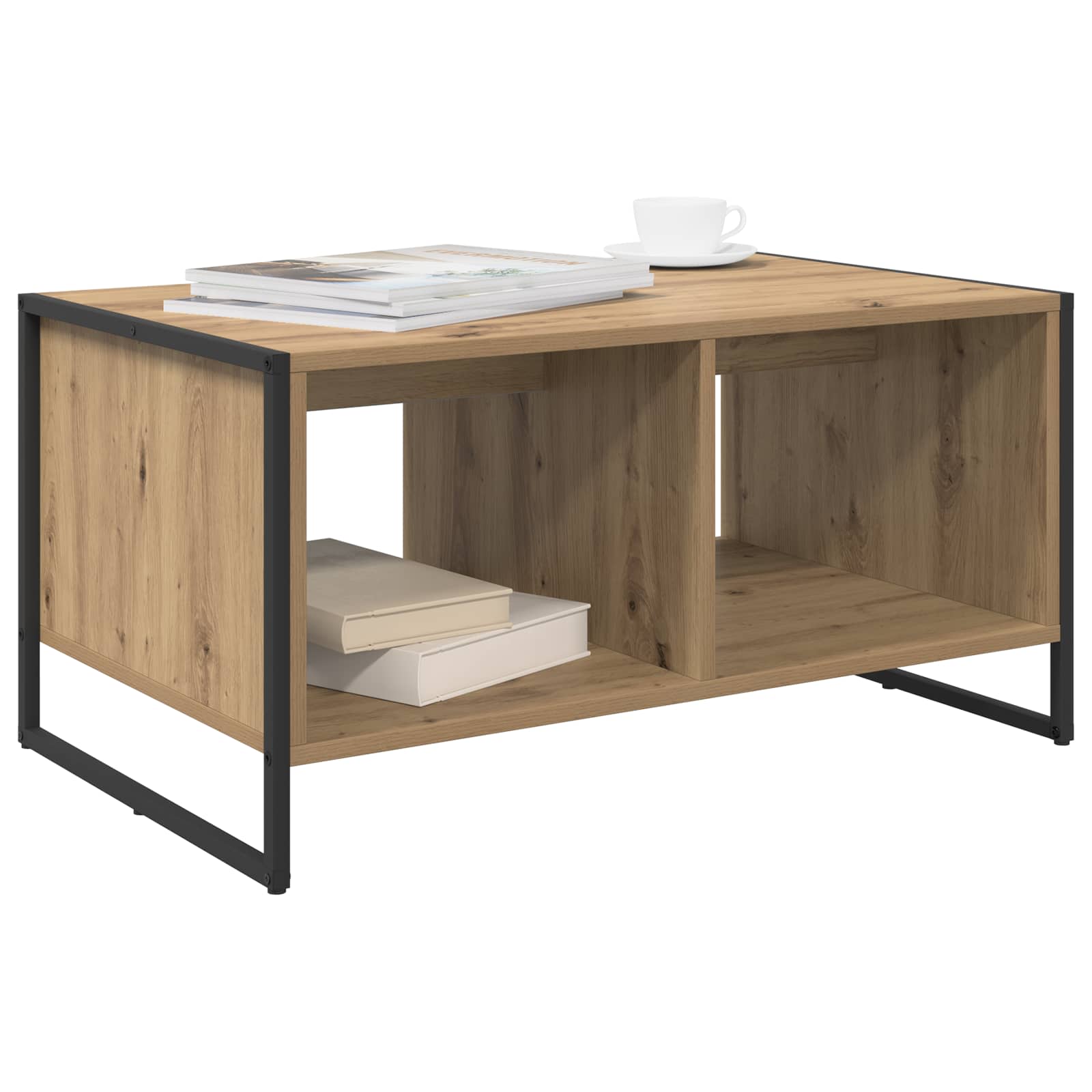 vidaXL Coffee Table Artisian Oak 80 x 50 x 40 cm Engineered Wood 3
