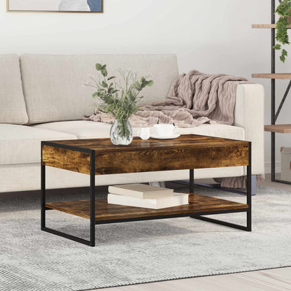 vidaXL Coffee Table Smoke Oak 80 x 50 x 40 cm Engineered Wood 1