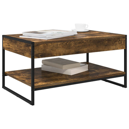 vidaXL Coffee Table Smoke Oak 80 x 50 x 40 cm Engineered Wood 3