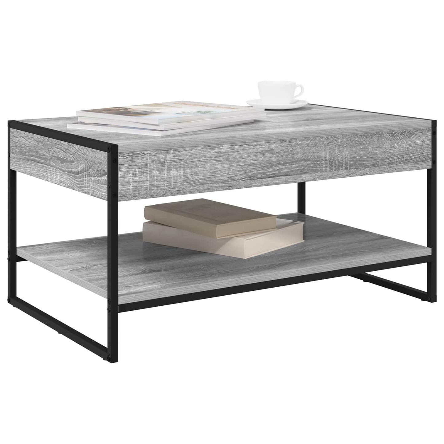 vidaXL Coffee Table Grey Sonoma 80 x 50 x 40 cm Engineered Wood 3