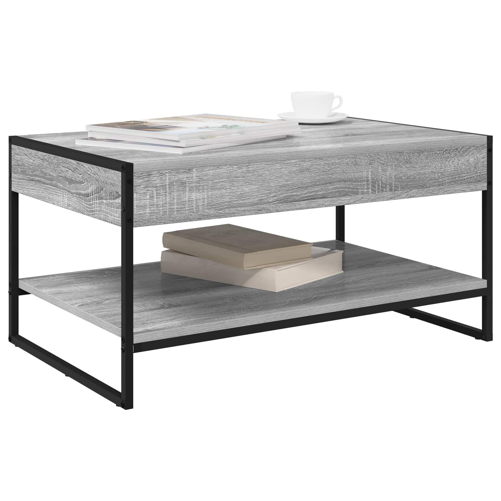 vidaXL Coffee Table Grey Sonoma 80 x 50 x 40 cm Engineered Wood 3