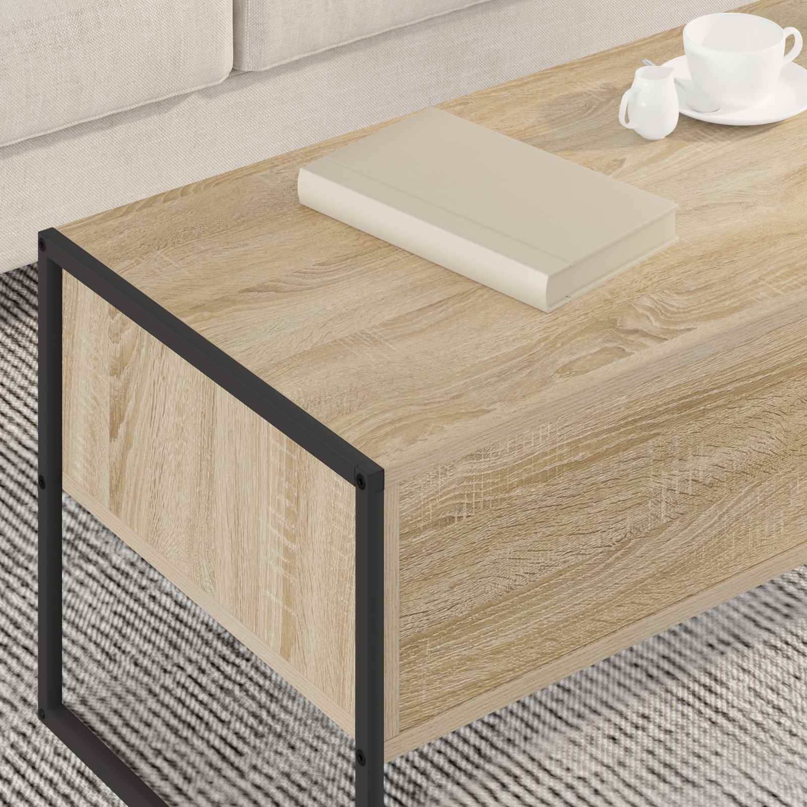 vidaXL Coffee Table Sonoma 100 x 46 x 40 cm Engineered Wood 4