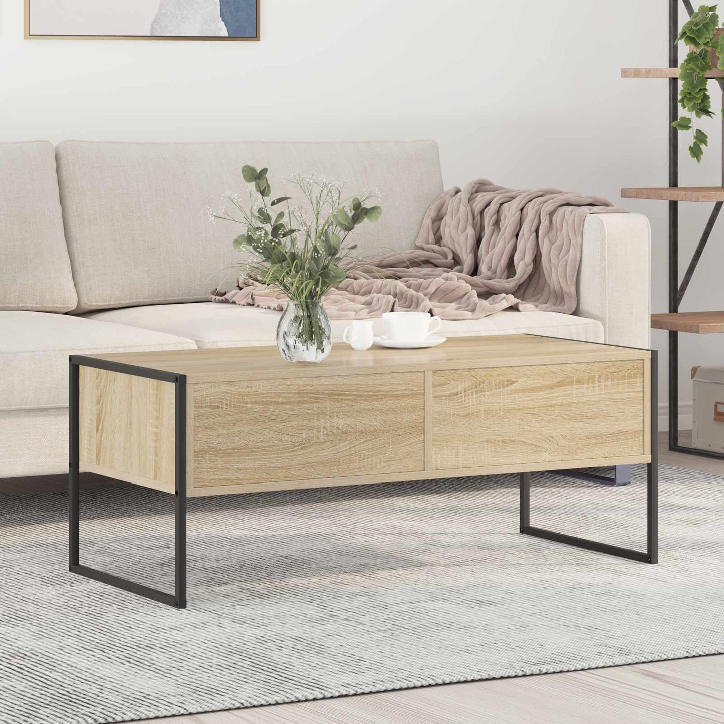 vidaXL Coffee Table Sonoma 100 x 46 x 40 cm Engineered Wood 1