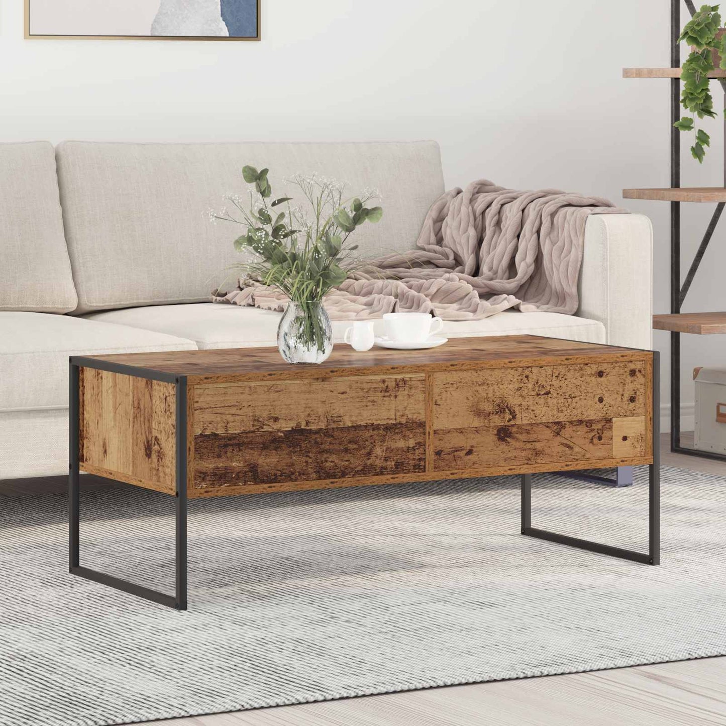 vidaXL Coffee Table Old Wood 100 x 46 x 40 cm Engineered Wood 1