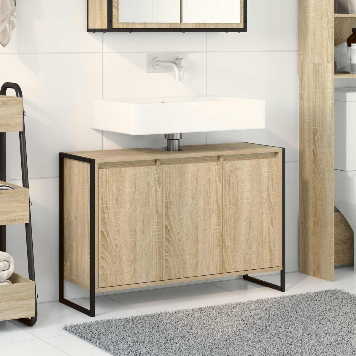 vidaXL Bathroom Cabinet Engineered Wood