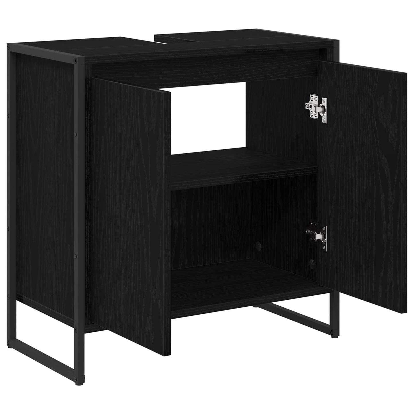 vidaXL Bathroom Cabinet Black Oak 60 x 30 x 60 cm Engineered Wood 5