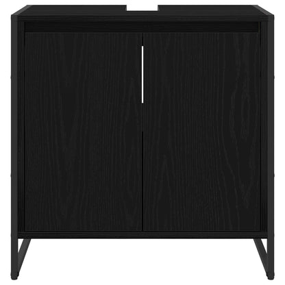vidaXL Bathroom Cabinet Black Oak 60 x 30 x 60 cm Engineered Wood 6